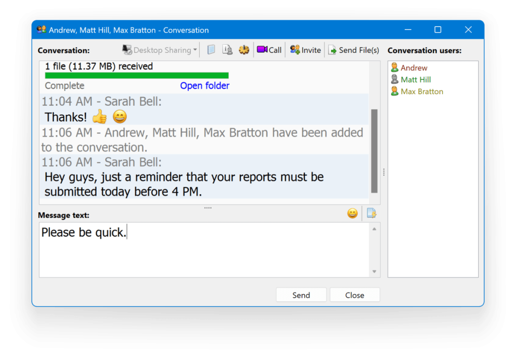 Download the LAN messenger installation